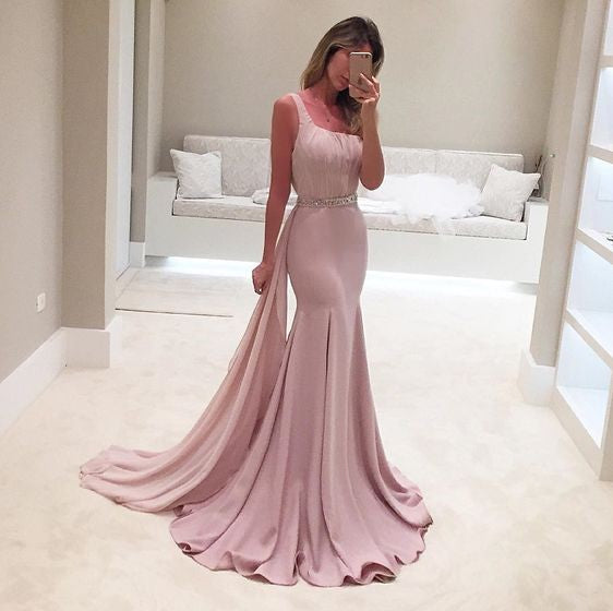 pink prom dress, long prom dress ...